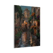 Tuscan Village Rain Street Wall Art & Canvas Print