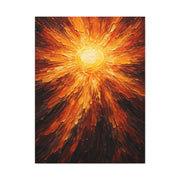 Radiant Solar Burst Impasto Wall Art & Canvas Print