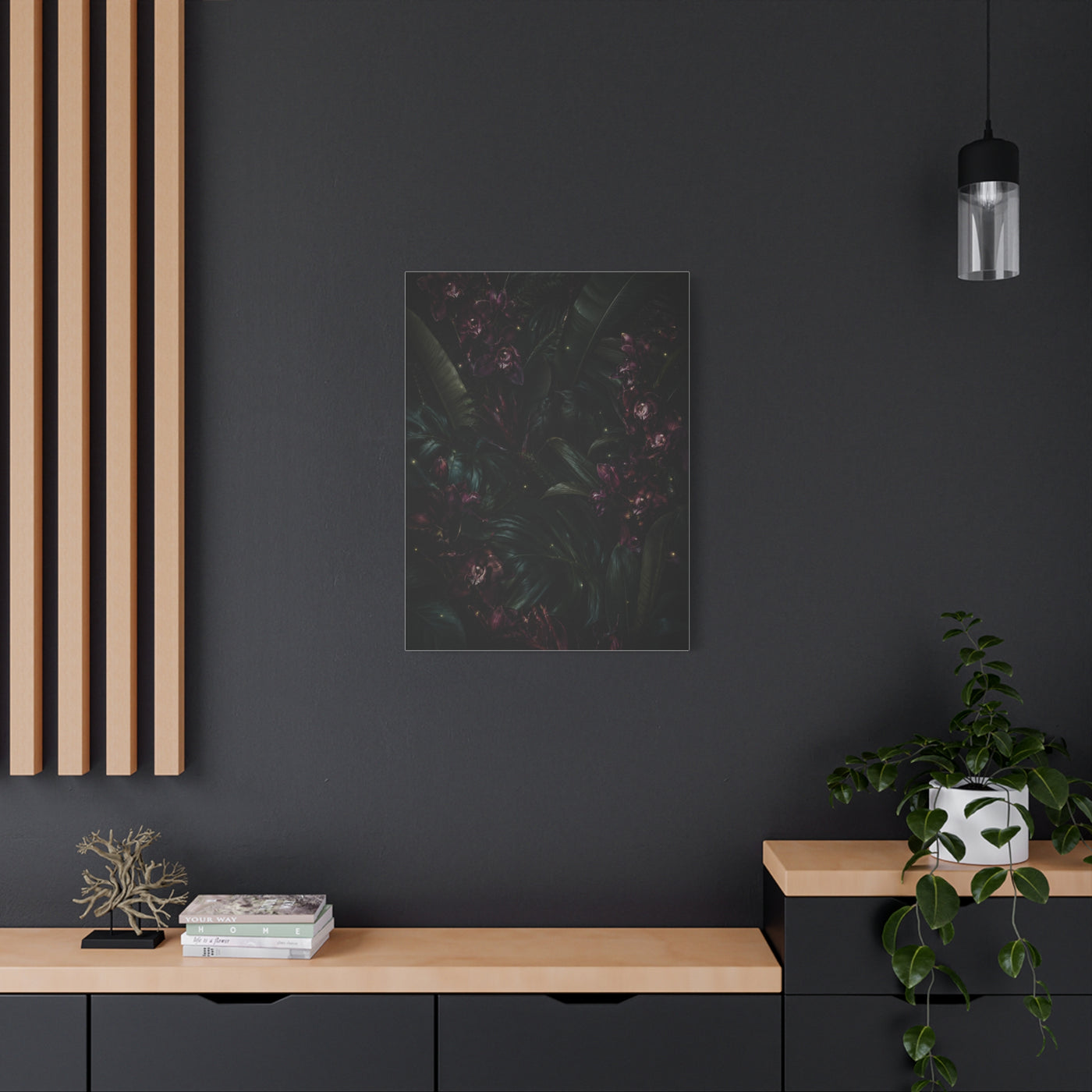 Tropical Noir Orchid Midnight Romance Wall Art & Canvas Print