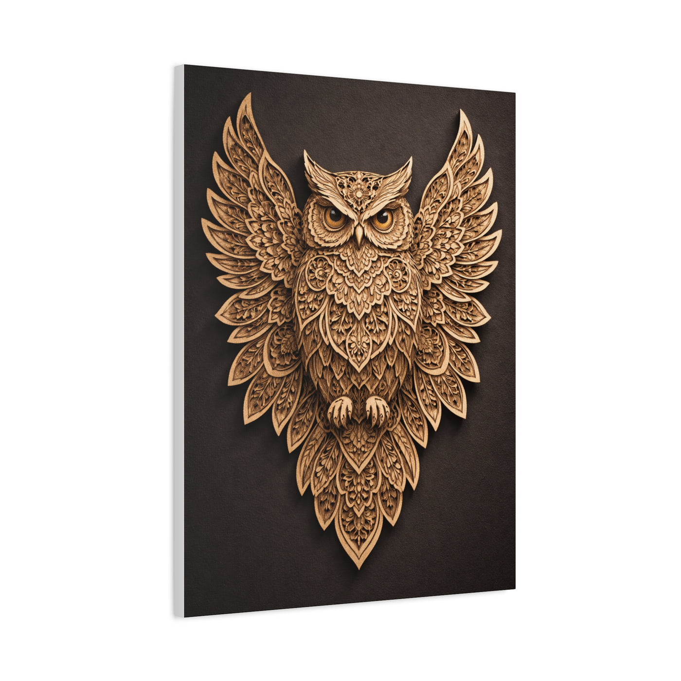 Ornate Symmetrical Owl Mandala Wall Art & Canvas Print