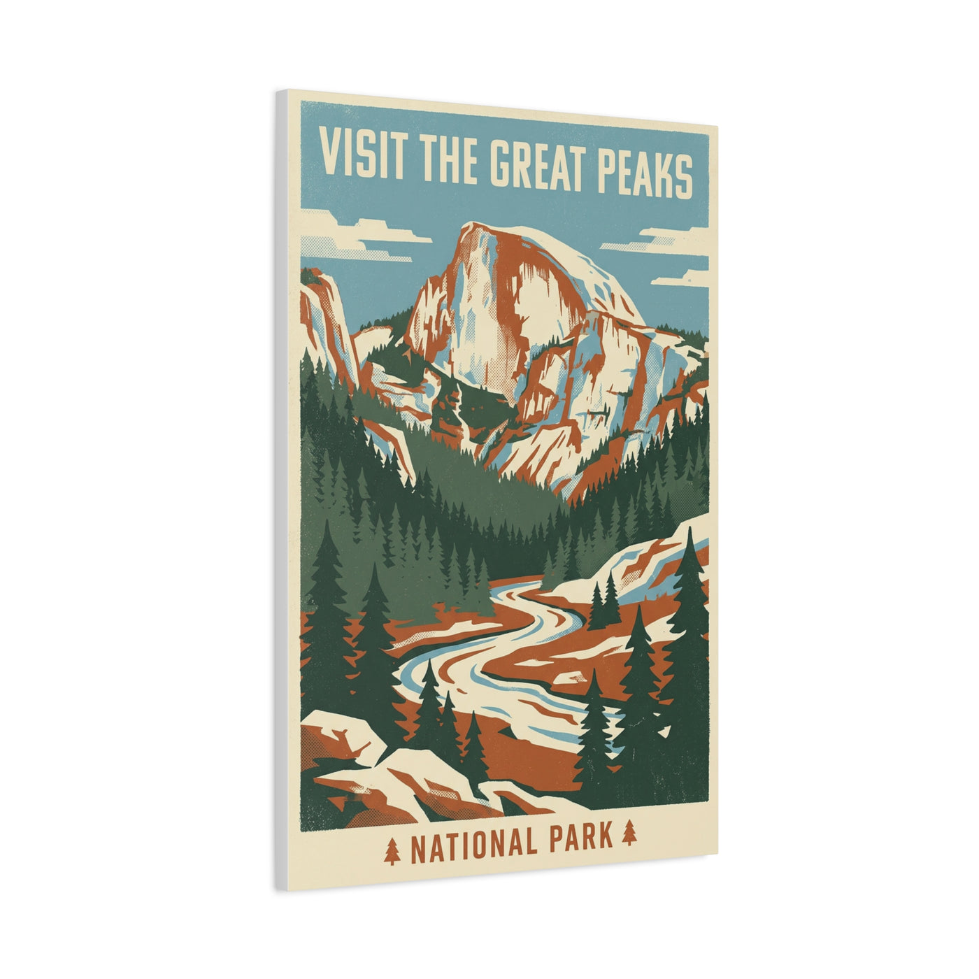 Visit The Great Peaks Vintage Poster Wall Art & Canvas Print