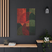 Red and Emerald Geometric Abstract Wall Art & Canvas Print