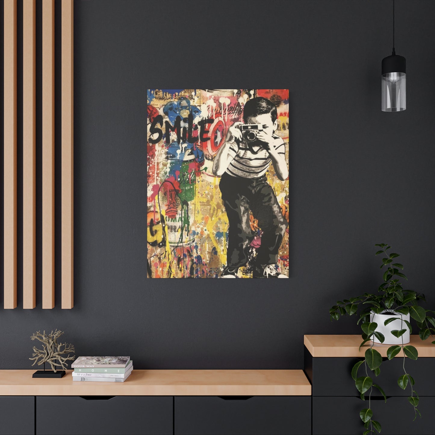 Smile Abstract Painting Mixed Media Wall Art & Canvas Prints