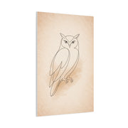 Minimal Line Art Owl Sketch Wall Art & Canvas Print