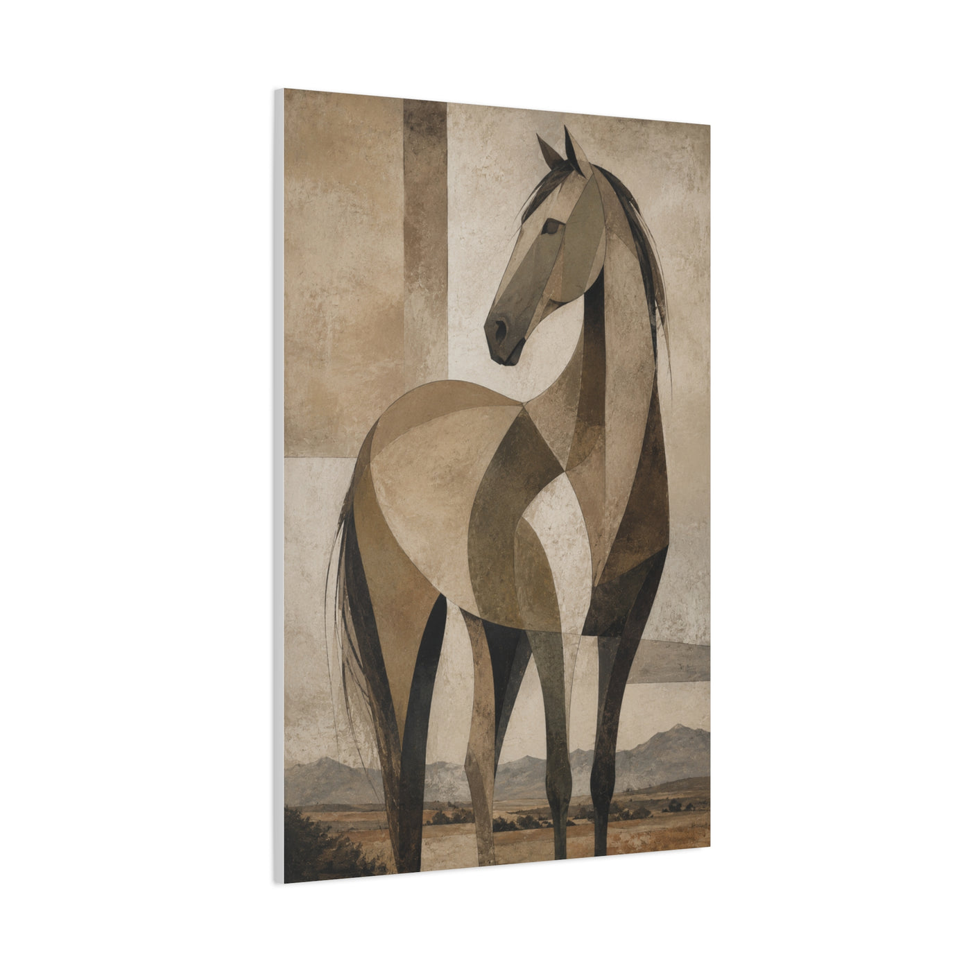 Geometric Horse Modern Ranch Study Wall Art & Canvas Print