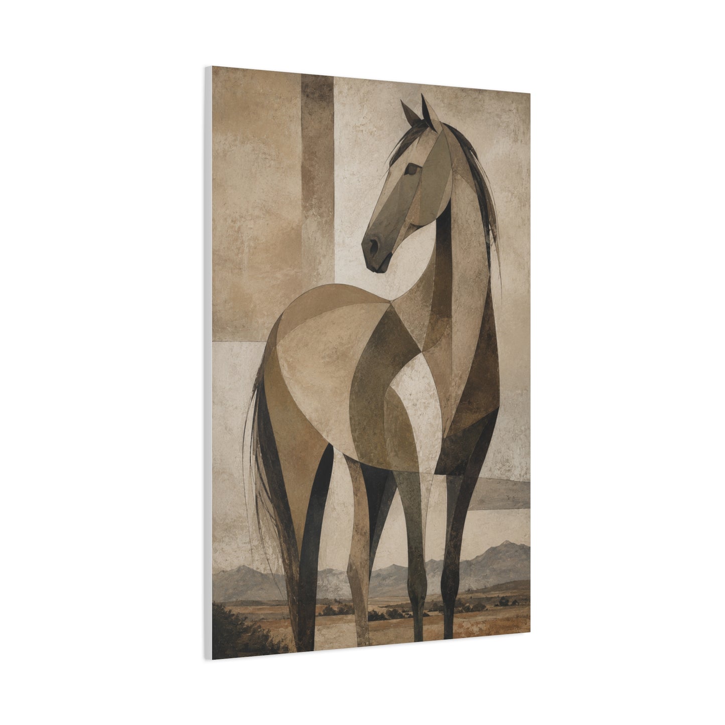 Geometric Horse Modern Ranch Study Wall Art & Canvas Print