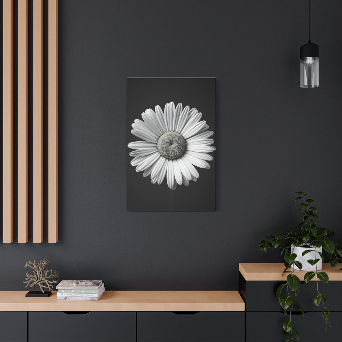 White Daisy Bloom Portrait Wall Art & Canvas Prints