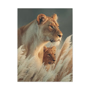 Lioness and Cub Watchful Calm Wall Art & Canvas Print
