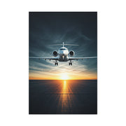 Sunset Runway Lift-Off Jet Wall Art & Canvas Prints