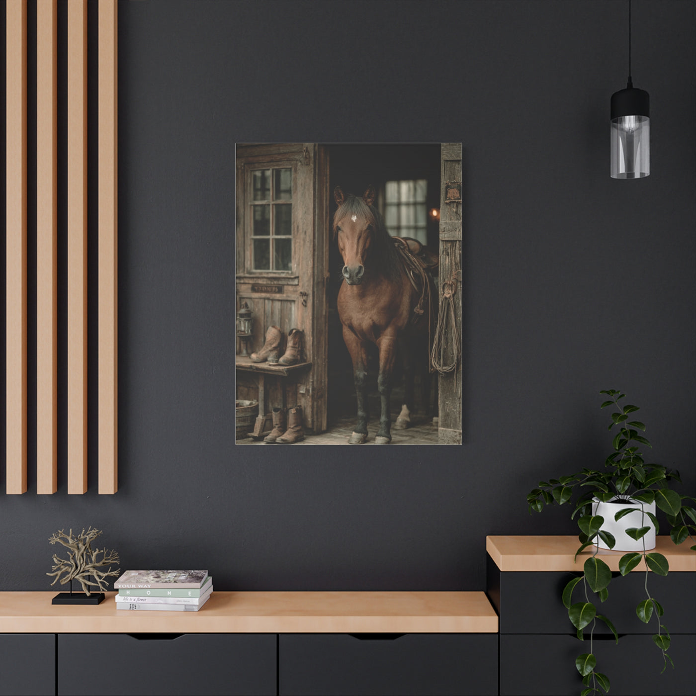 Rustic Stable Horse Portrait Wall Art & Canvas Print