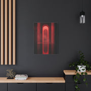 Minimal Crimson Architectural Corridor Wall Art & Canvas Print
