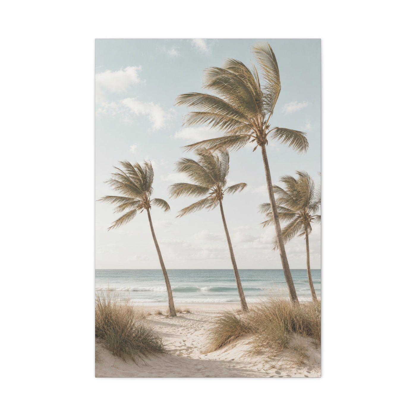 Coastal Palm Breeze Minimal Trees Wall Art & Canvas Print