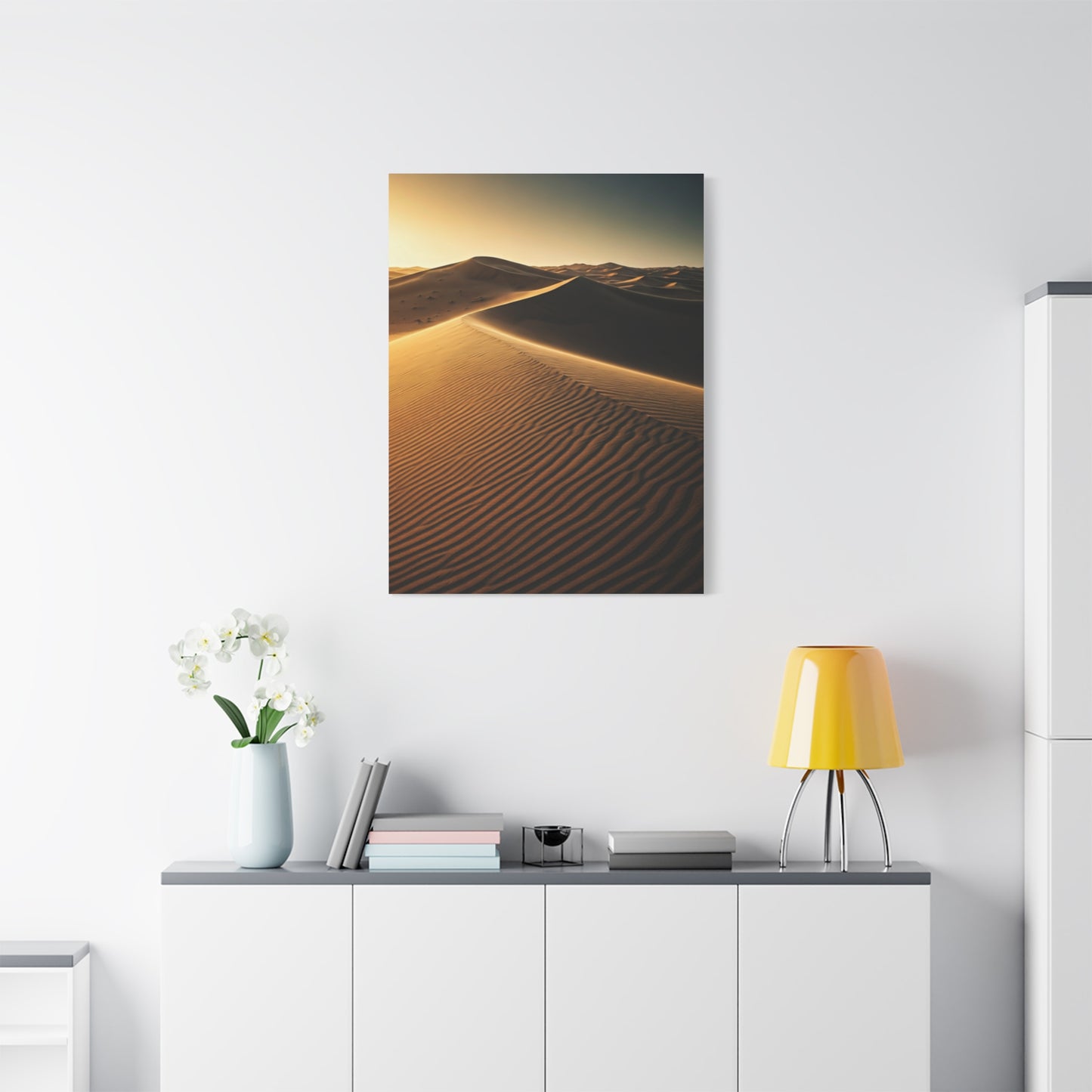 Golden Desert Dunes Minimal Landscape Wall Art & Canvas Prints
