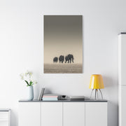 Minimal Elephant Family Dune Crossing Wall Art & Canvas Print