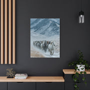 Wild Horse Herd Mountain Run Wall Art & Canvas Print