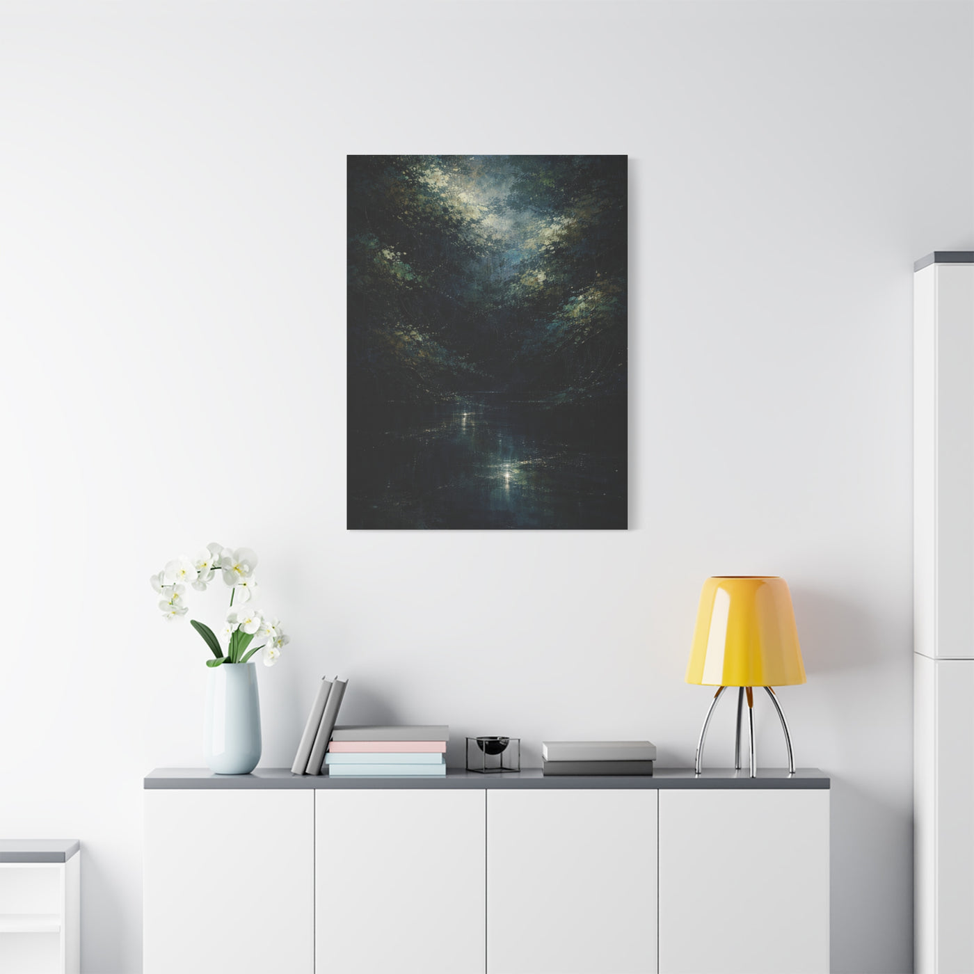 Nocturnal Forest Reflection Wall Art & Canvas Print