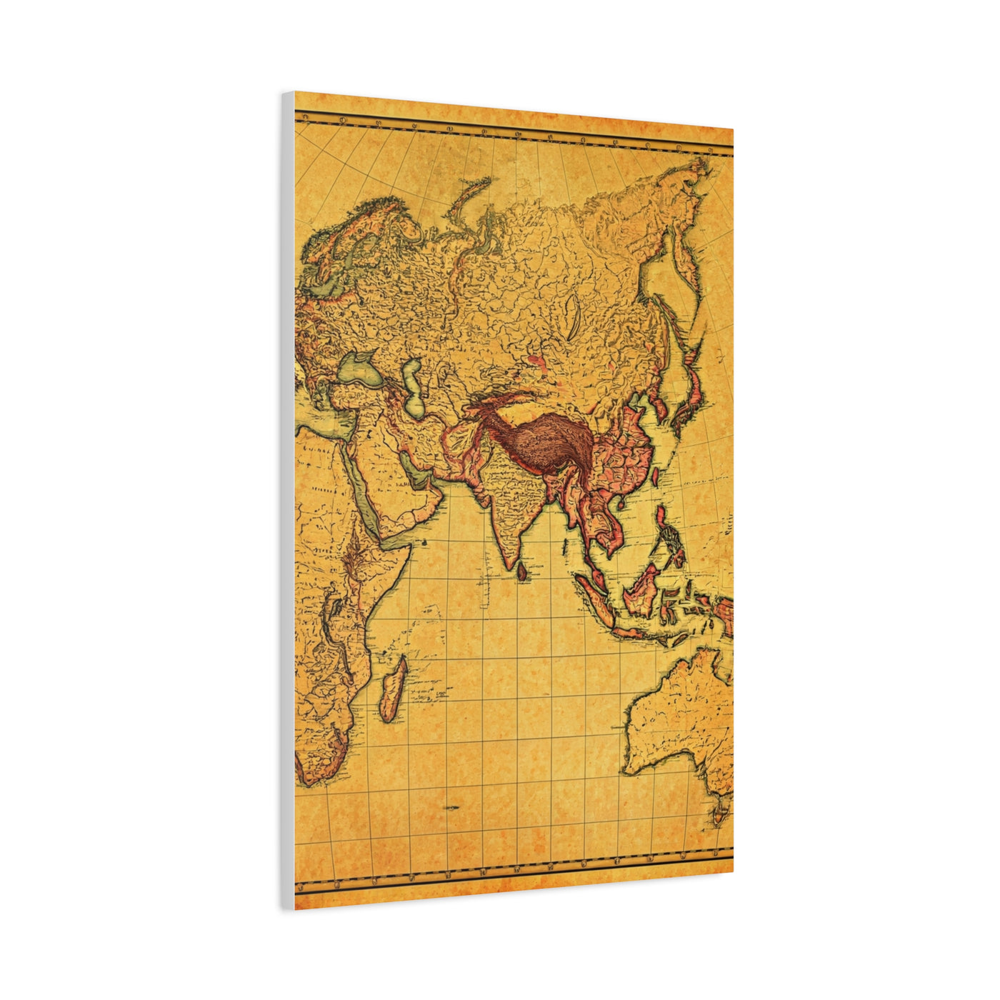 Vintage River Route Cartography Wall Art & Canvas Prints