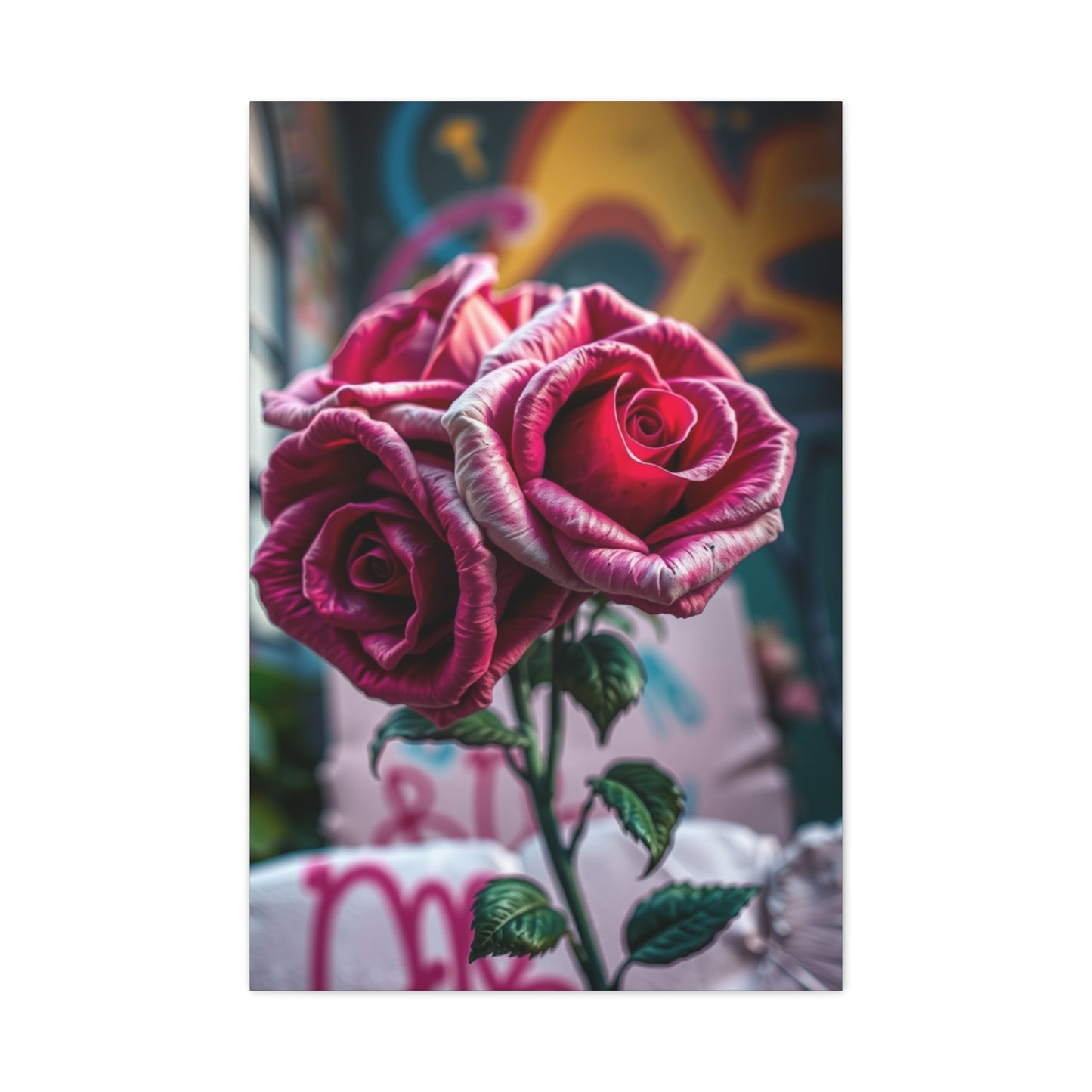 Graffiti Roses Art Premium Canvas 18 Wall Art & Canvas Print