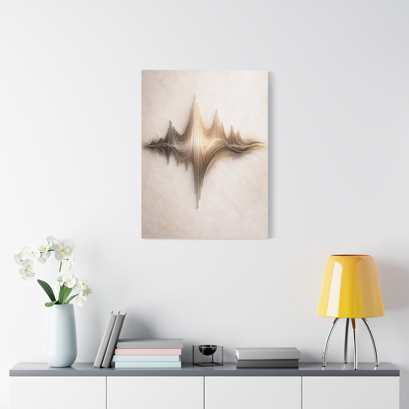 Luminous Soundwave Glass Sculpture Wall Art & Canvas Print