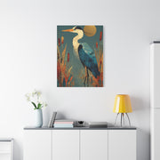 Modernist Heron Marsh Composition Wall Art & Canvas Print