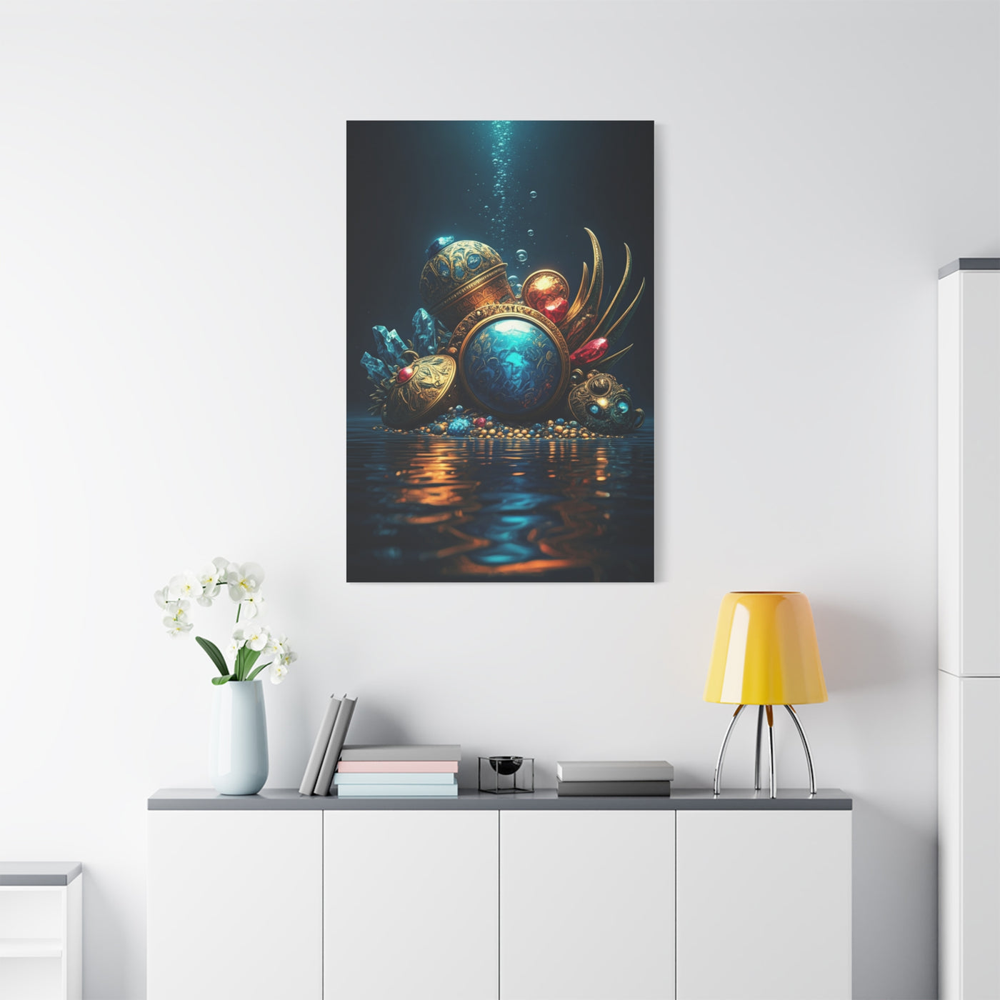 Sunken Royal Treasure Relics in Deep Blue Water Wall Art & Canvas Prints