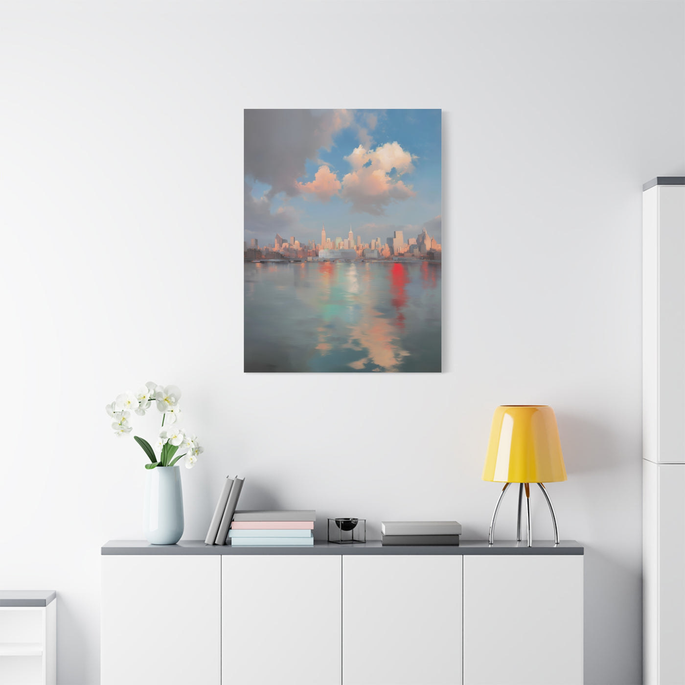 New York Skyline Pastel Dawn Serenity Wall Art & Canvas Print