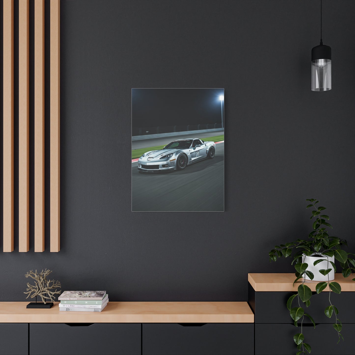2013 Chevrolet Corvette C6 Z06 Night Race Scene Wall Art & Canvas Prints