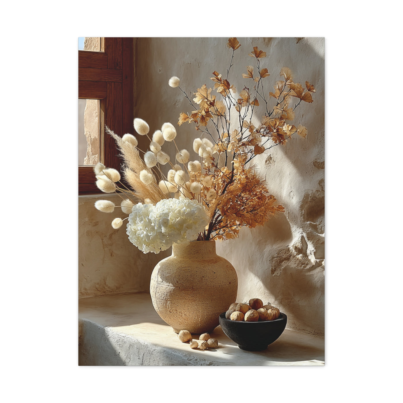 Neutral Dried Autumn Arrangement Wall Art & Canvas Print