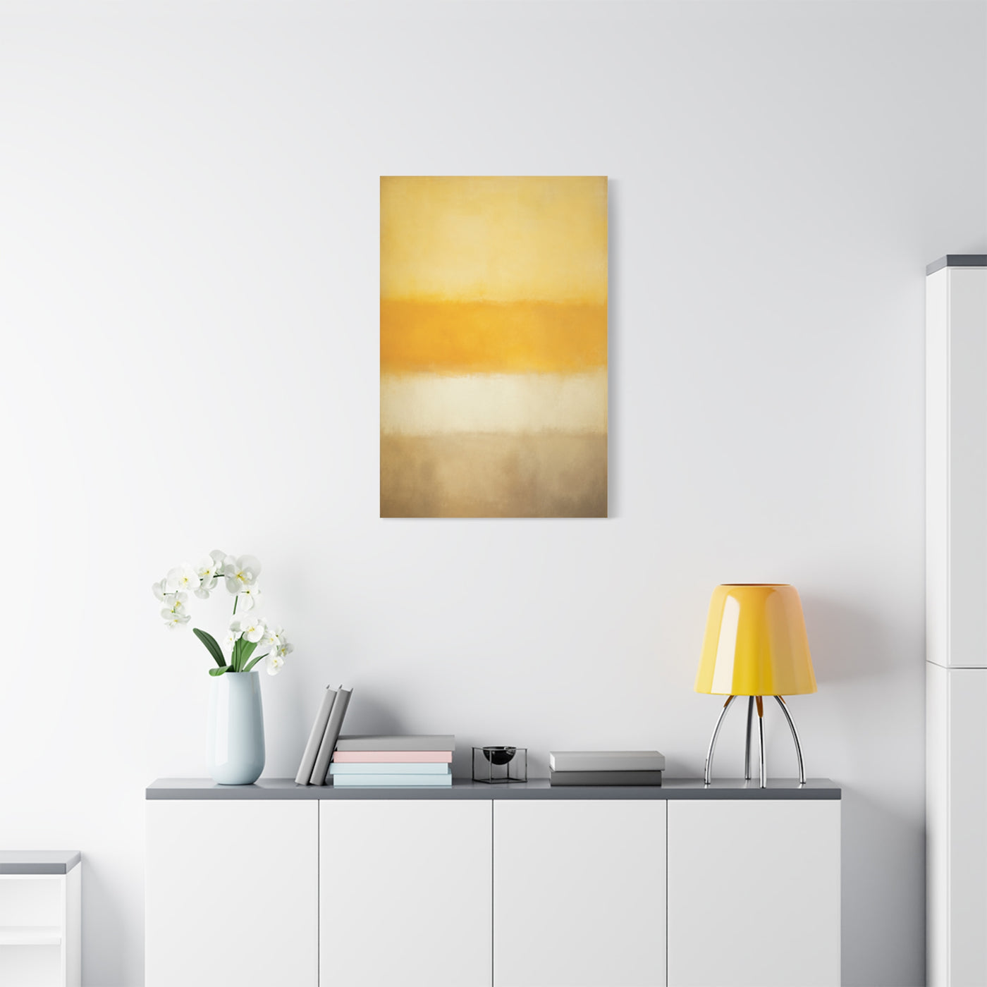 Minimal Color Field Golden Horizon Wall Art & Canvas Print