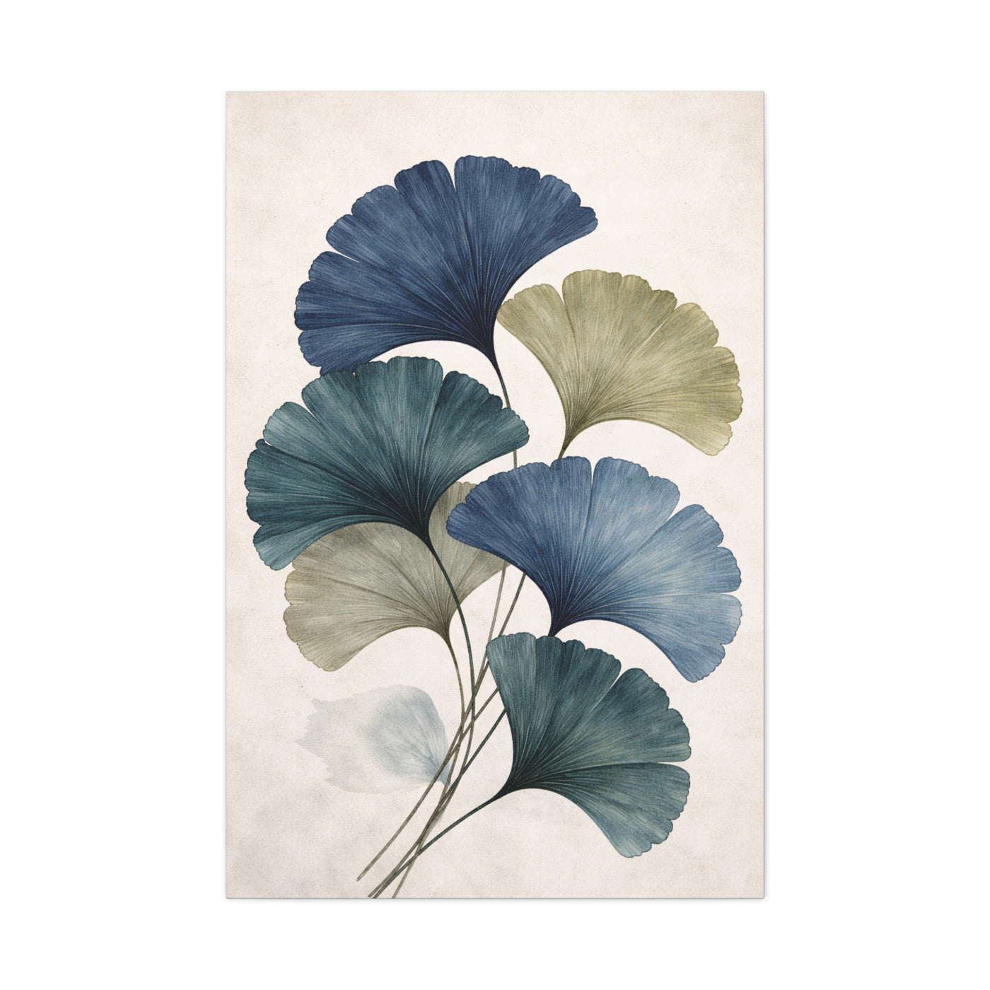 Navy Ginkgo Botanical Elegance Wall Art & Canvas Print