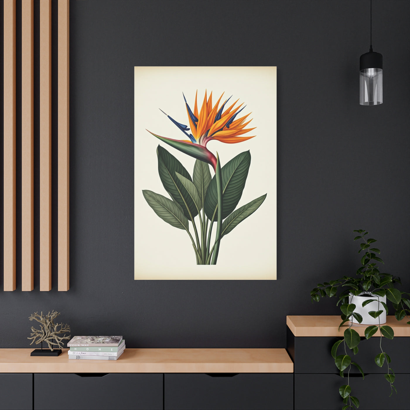 Tropical Bird of Paradise Illustration Wall Art & Canvas Prints