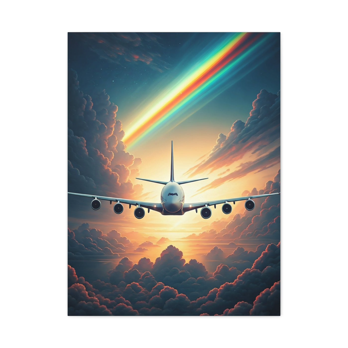 Rainbow Sky Flight Horizon Wall Art & Canvas Prints