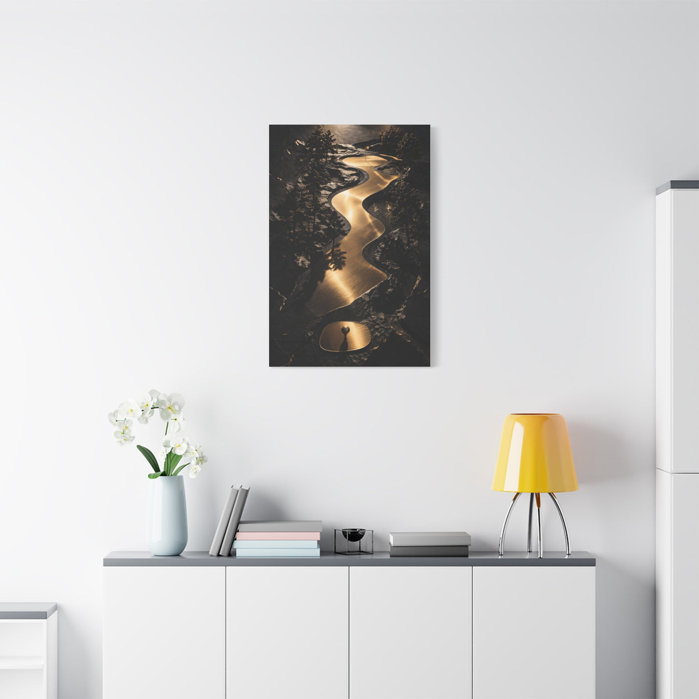 Sculptural Gold Golf Terrain Wall Art & Canvas Print