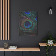 Macro Iridescent Peacock Feather Wall Art & Canvas Print