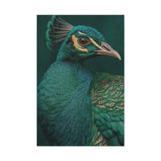Regal Emerald Peacock Portrait Wall Art & Canvas Print