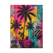 Neon Graffiti Palm Paradise Tropical Wall Art & Canvas Print