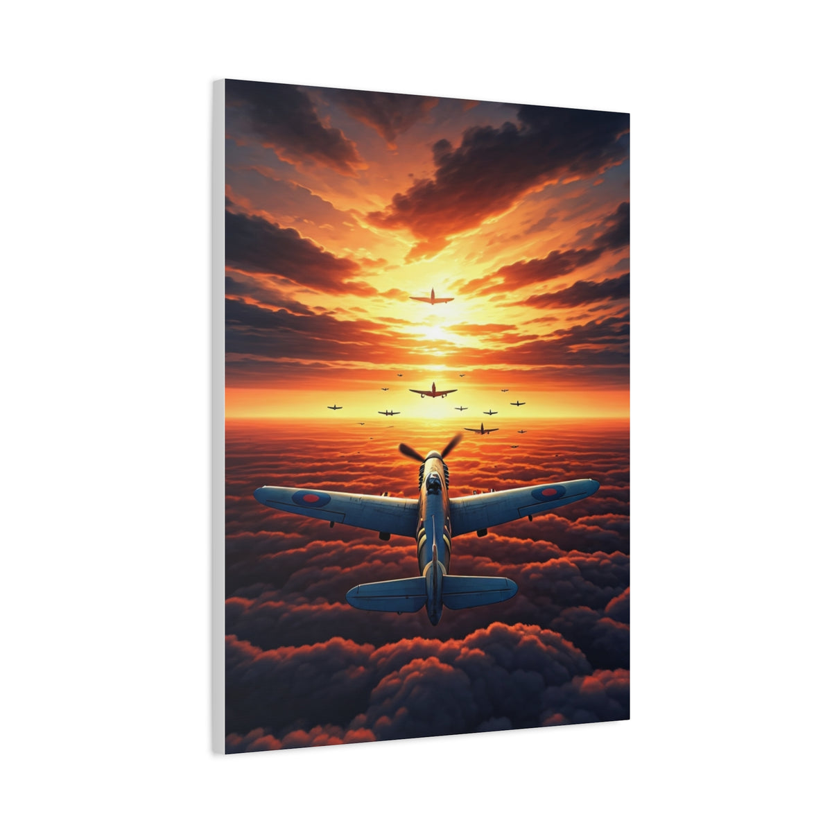 Sunset Flight Above the Clouds Wall Art & Canvas Prints