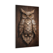 Rustic Metal Owl Sculpture Wall Art & Canvas Print