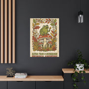 Whimsical Retro Frog and Mushroom Poster Wall Art & Canvas Print