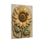 Hand-Glazed Ceramic Sunflower Plaque Wall Art & Canvas Print