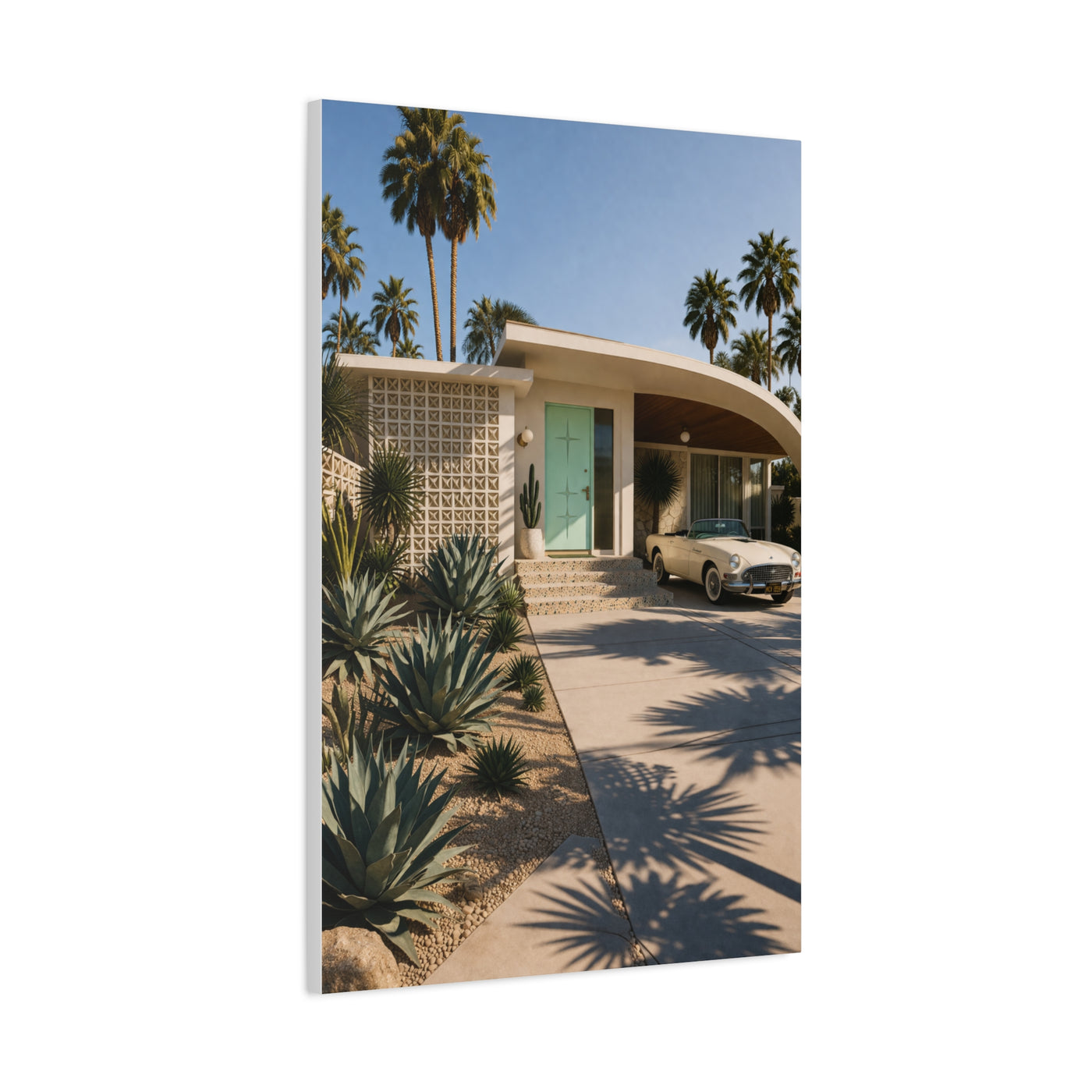 Palm Springs Modern Villa Exterior Wall Art & Canvas Print