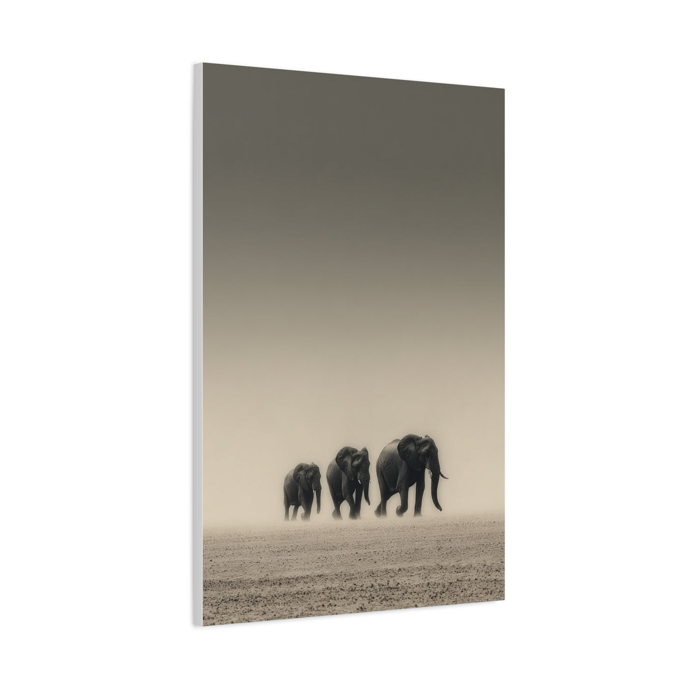 Minimal Elephant Family Dune Crossing Wall Art & Canvas Print