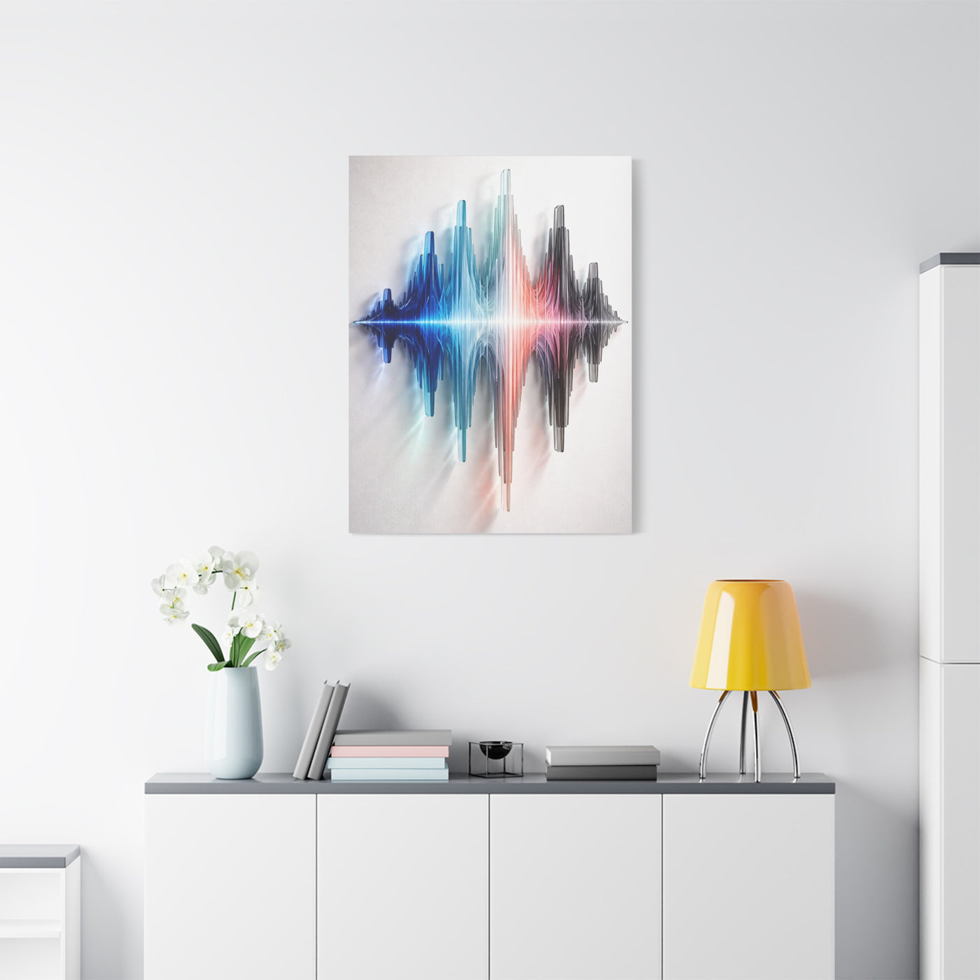 Luminous Soundwave Glass Sculpture Wall Art & Canvas Print