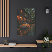 Rainy Autumn Brownstone Street Wall Art & Canvas Print