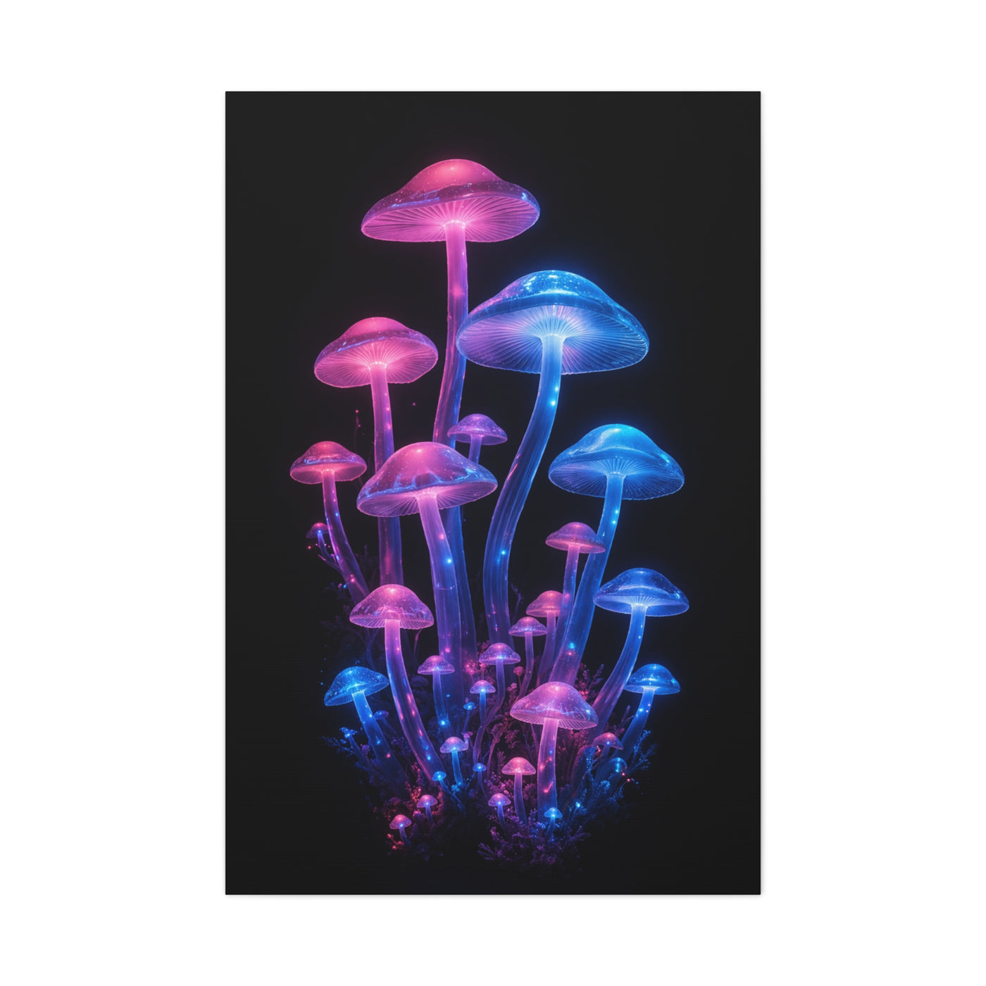 Neon Fungi Luminescence Wall Art & Canvas Print