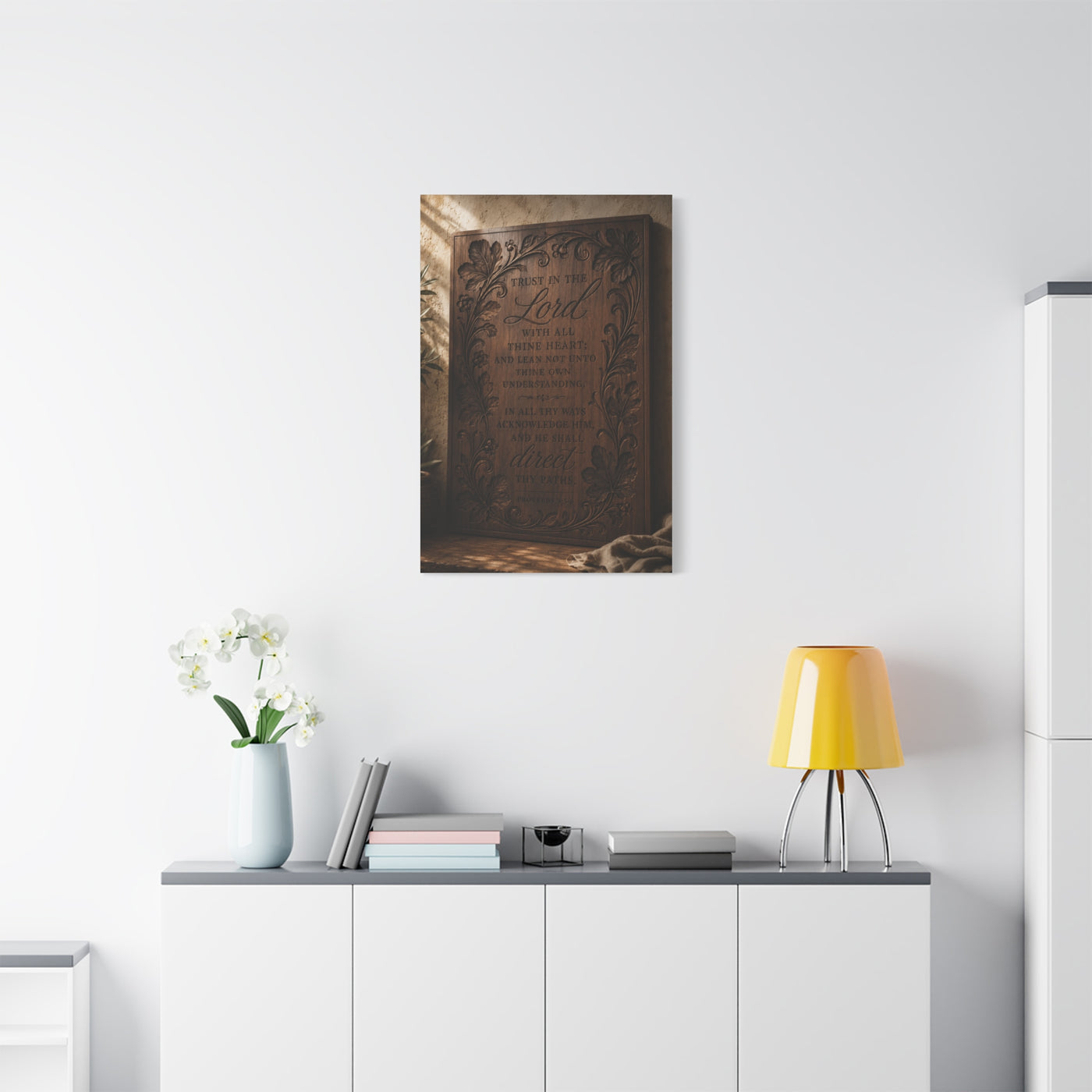 Trust in the Lord Carved Wood Plaque Wall Art & Canvas Print