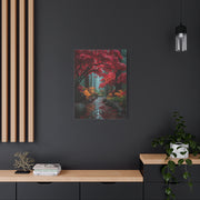 Crimson Maple Forest Path Wall Art & Canvas Print