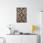 Reclaimed Wood Aztec Geometric Panel Wall Art & Canvas Print