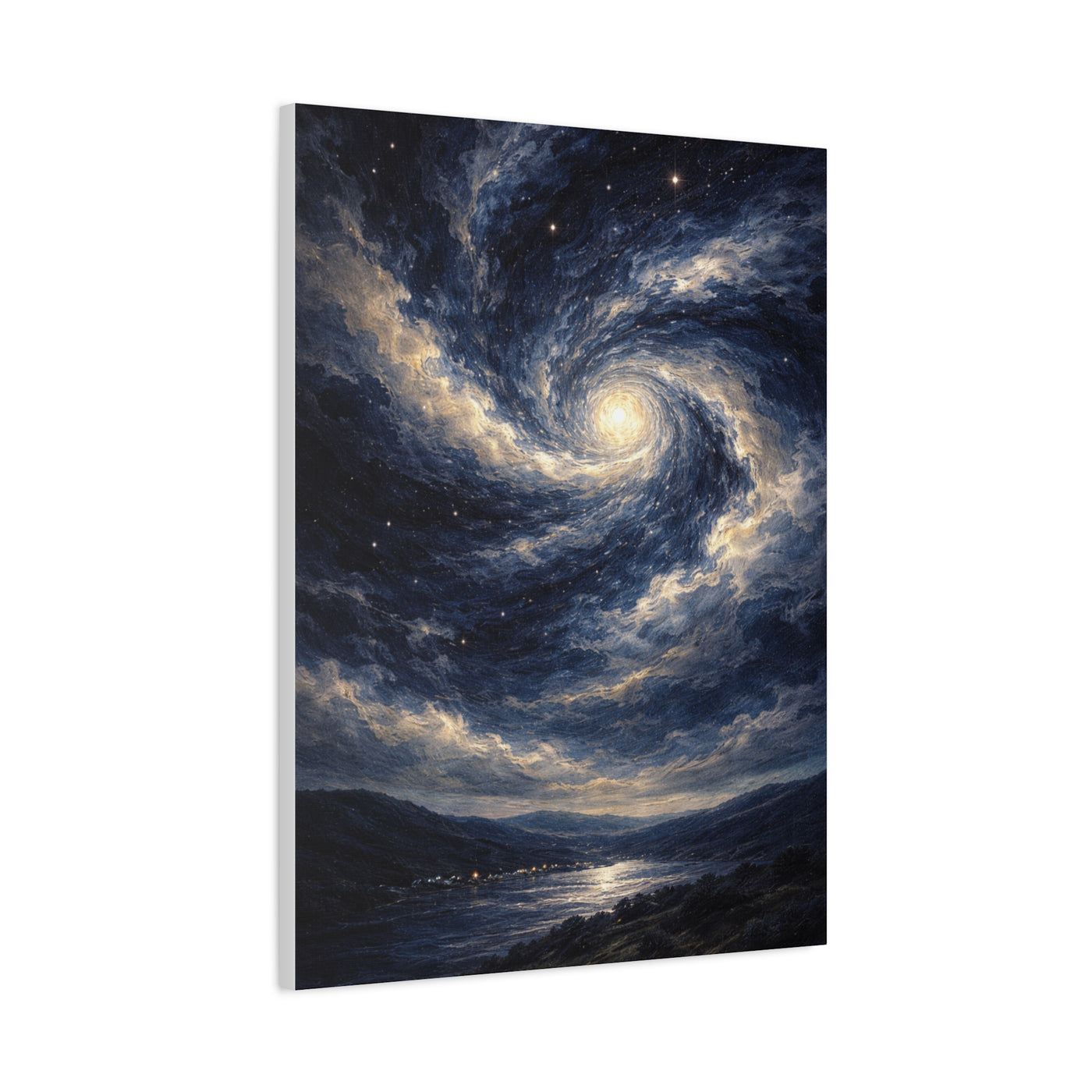 Cosmic Spiral Night Sky Wall Art & Canvas Print