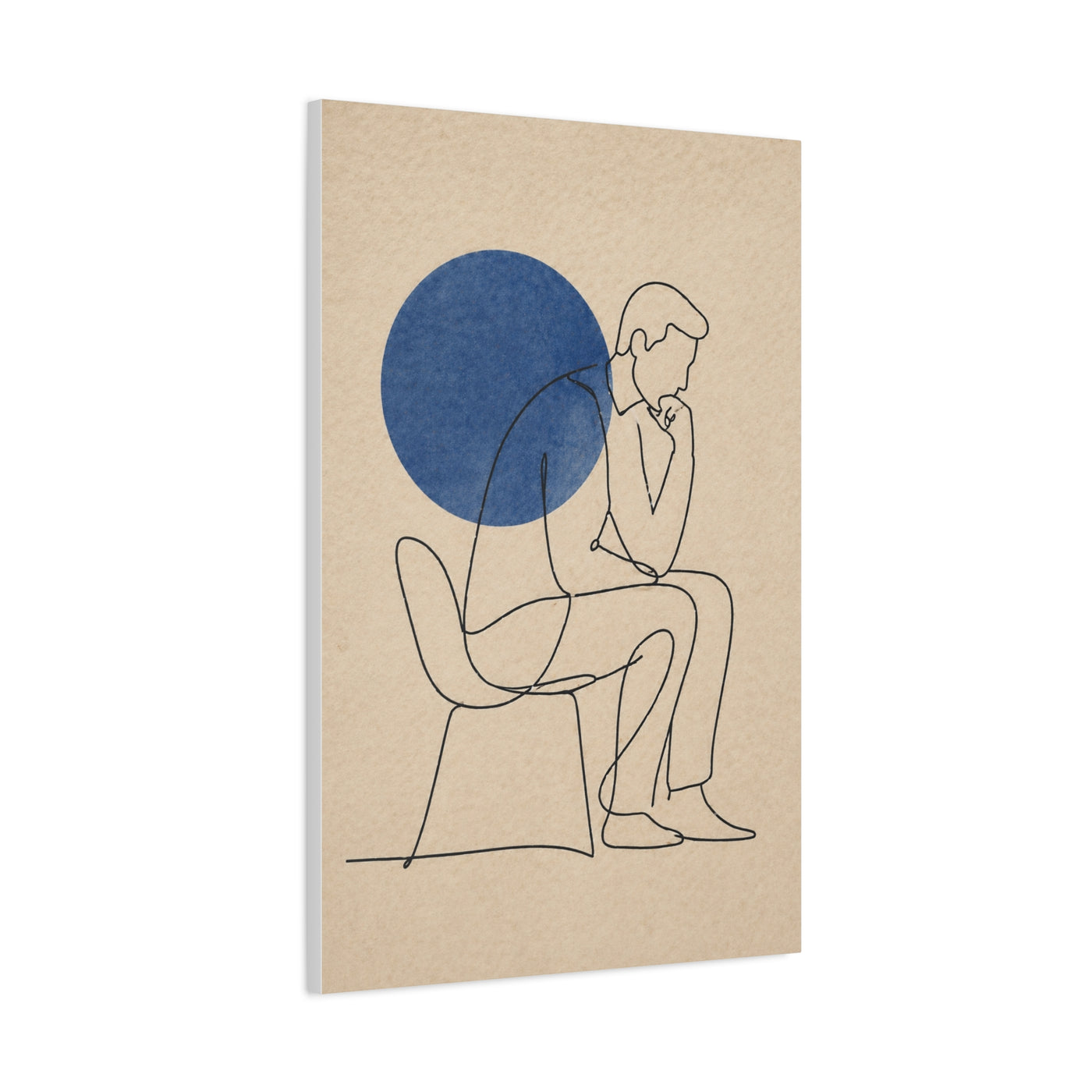 Modern Thinker Line Study Wall Art & Canvas Print